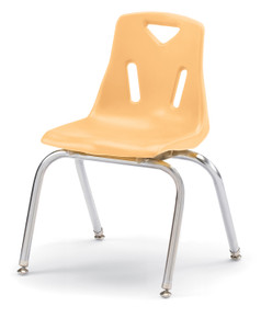 Stacking Chair with Chrome-Plated Legs - 16" Ht - Camel Stacking Chair with Chrome-Plated Legs - 16" Ht - Camel