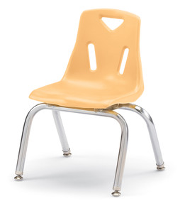 Stacking Chair with Chrome-Plated Legs - 12" Ht - Camel Stacking Chair with Chrome-Plated Legs - 12" Ht - Camel
