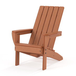 EverPlay® Kids HDPE Plastic Brown Adirondack Outdoor Patio Chair