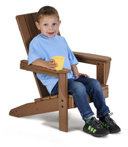 EverPlay® Kids HDPE Plastic Brown Adirondack Outdoor Patio Chair