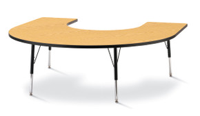 Horseshoe Activity Table - 66" X 60" - Oak