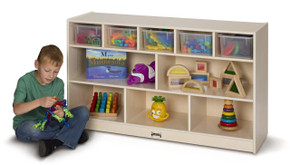 Mobile Wooden White Toy Storage Bookshelf With Clear Bins