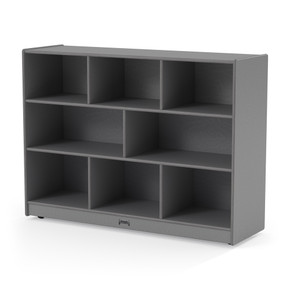 Gray Wooden Daycare Classroom Toy Storage Bookshelf