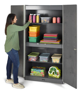 Gray Classroom Teacher Storage Cabinet