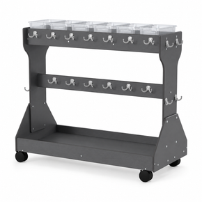 Mobile Hanging Gray Backpack Storage Cart