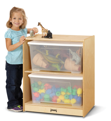 Space-Saver Jumbo Tote Storage – with Clear Totes + Lids