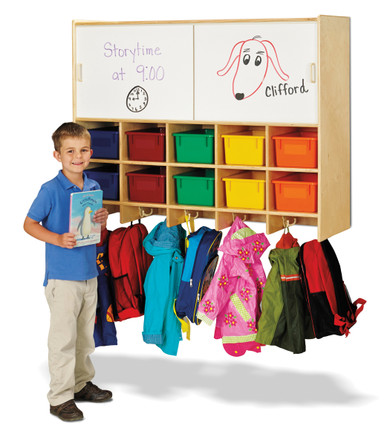 10 Section Wall Mount Coat Locker with Storage