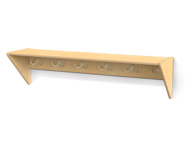 Wall Mount Coat Shelf - 6 Hooks