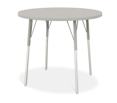 Round Activity Table - 36" Diameter, A-height - Freckled Gray/Gray/Gray