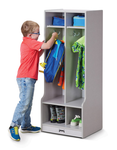 Rainbow Accents 2 Section Coat Locker with Step