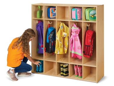 5 Section Wooden Classroom Locker With Storage