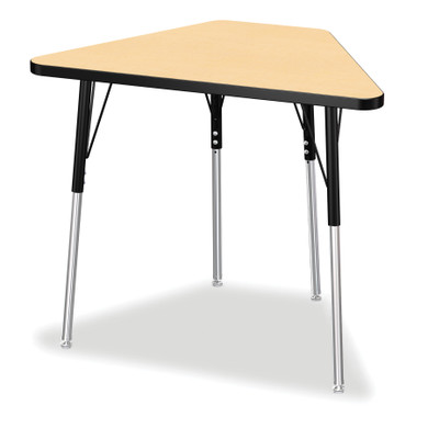 Tall Trapezoid Desk - Maple/Black/Black