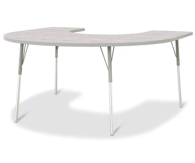 Horseshoe Activity Table - 60" X 66" - Driftwood Gray