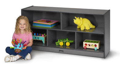 Kids Mobile Wooden Gray Toy Storage Bookshelf