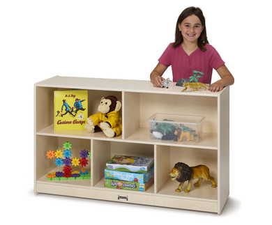 Mobile Wooden White Toy Storage Bookshelf