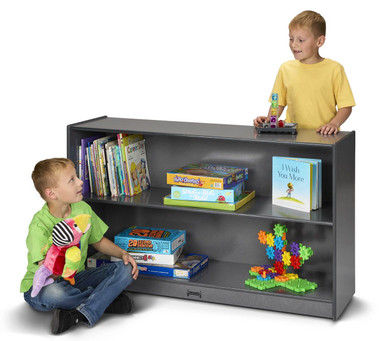 Wooden Gray Adjustable 2 Shelf Toy Storage Bookshelf