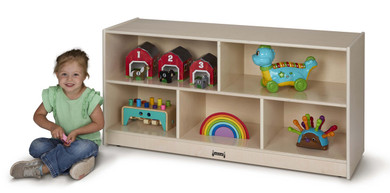 Kids Mobile Wooden White Toy Storage Bookshelf