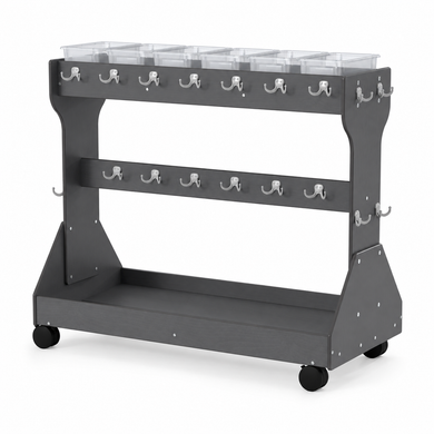 Mobile Hanging Gray Backpack Storage Cart