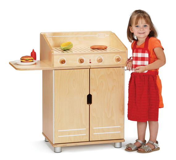 Kids Wooden Play Cooking BBQ/Barbecue Little Grill Toy