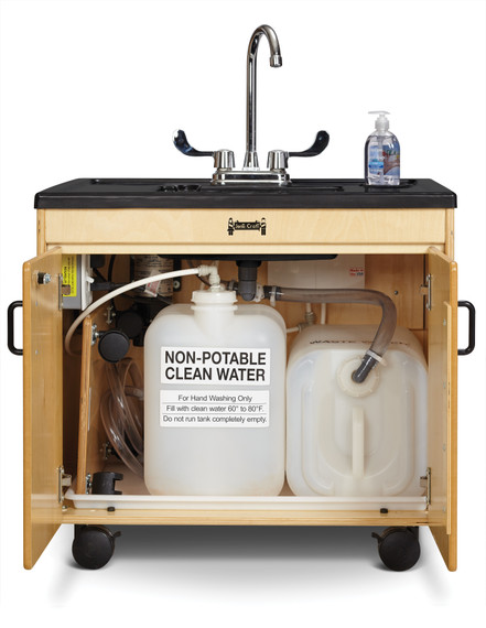 Clean Hands Helper Portable Sink - 26" Counter - Stainless Steel Sink