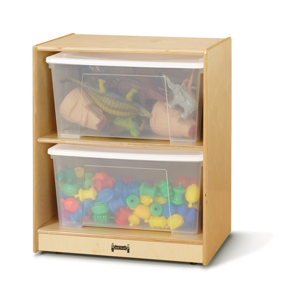 Space-Saver Jumbo Tote Storage – with Clear Totes + Lids