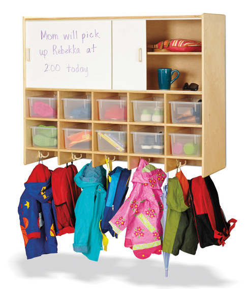 10 Section Wall Mount Coat Locker with Storage