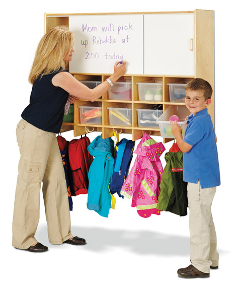 10 Section Wall Mount Coat Locker with Storage