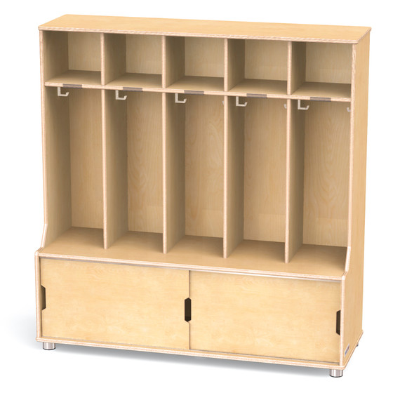 Wooden Classroom 5 Section Kids Locker With Storage Wooden Classroom 5 Section Kids Locker With Storage