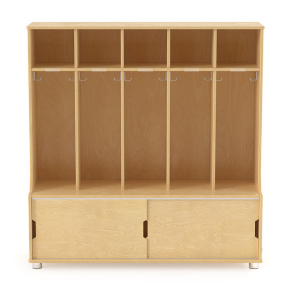 Wooden Classroom 5 Section Kids Locker With Storage
