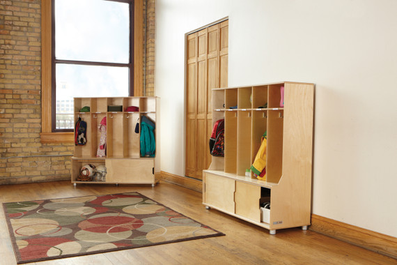 Wooden Classroom 5 Section Kids Locker With Storage Wooden Classroom 5 Section Kids Locker With Storage