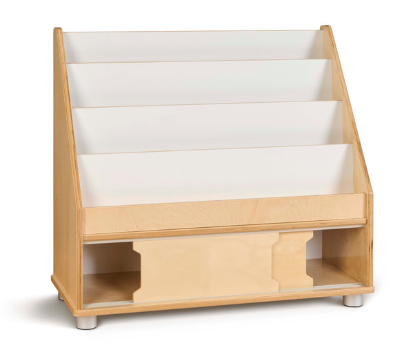 4 Shelf Wooden Classroom Bookshelf Display Stand