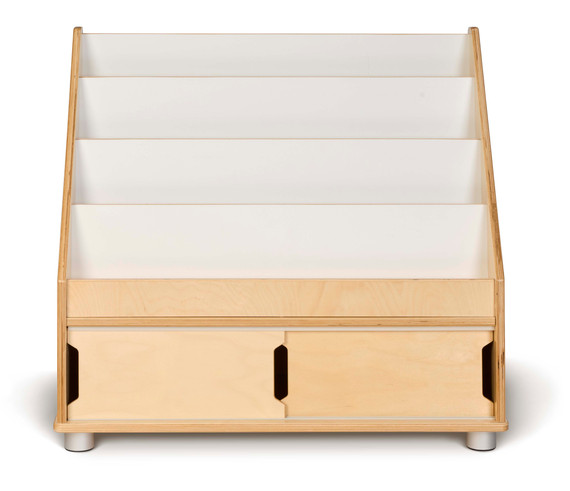 4 Shelf Wooden Classroom Bookshelf Display Stand