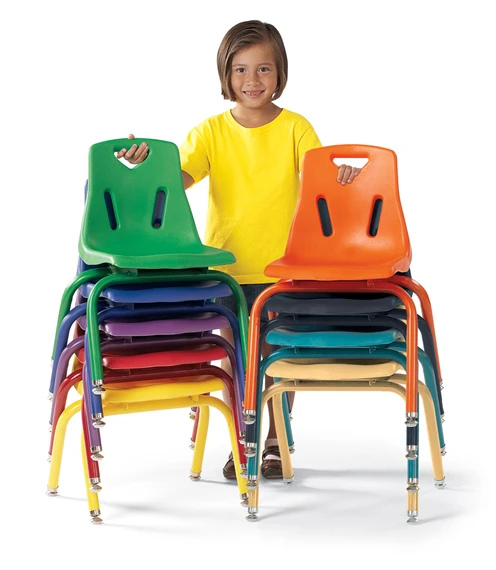 Stacking Chair with Powder-Coated Legs