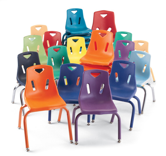 Stacking Chair with Powder-Coated Legs