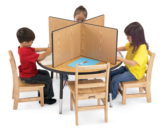 Study Carrel - 4 Carrels - Small - Oak/Black
