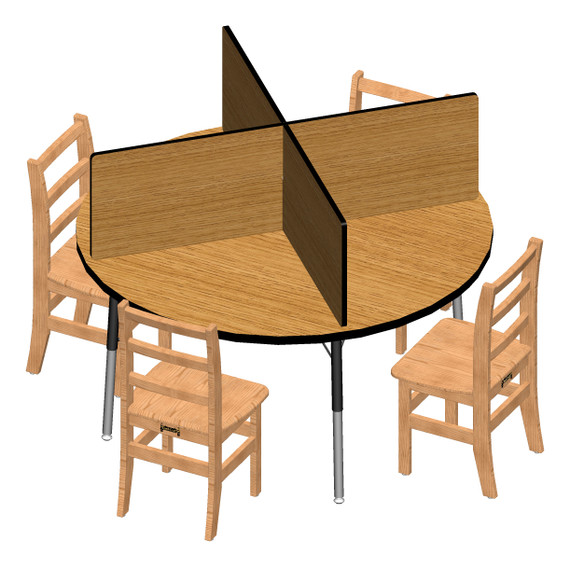 Study Carrel - 4 Carrels - Large - Oak/Black Study Carrel - 4 Carrels - Large - Oak/Black