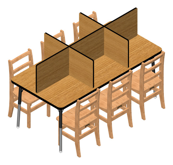 Study Carrel - 6 Carrels - Standard - Oak/Black