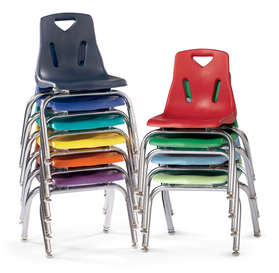Stacking Chair with Chrome-Plated Legs
