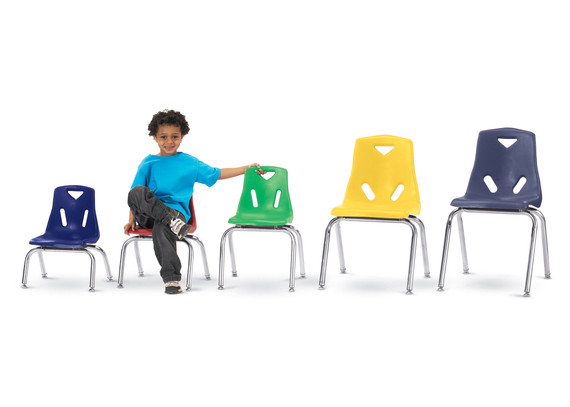 Stacking Chair with Chrome-Plated Legs