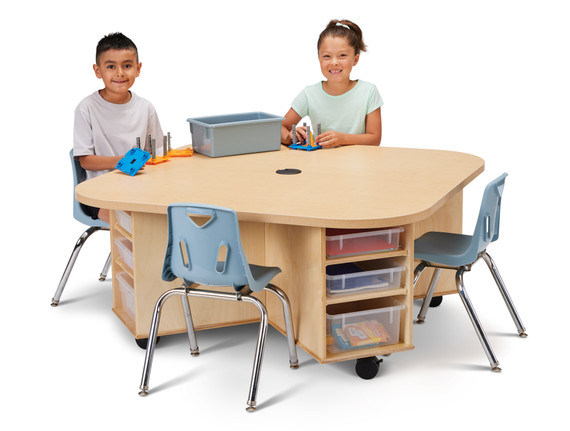 Kids 4 Person Mobile STEM Storage School Classroom Table Kids 4 Person Mobile STEM Storage School Classroom Table