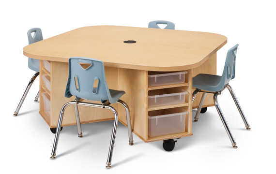 Kids 4 Person Mobile STEM Storage School Classroom Table