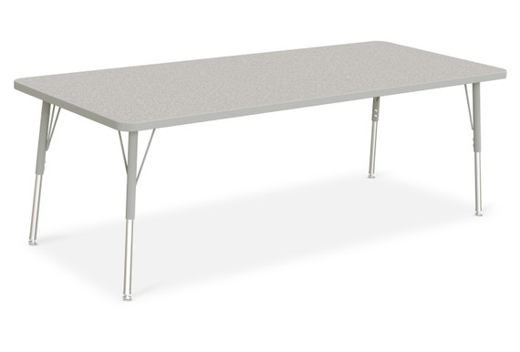 Rectangle Activity Table - 30" X 72"&comma; A-height - Freckled Gray/Gray/Gray