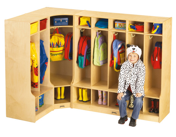 Corner Coat Locker with Step Corner Coat Locker with Step