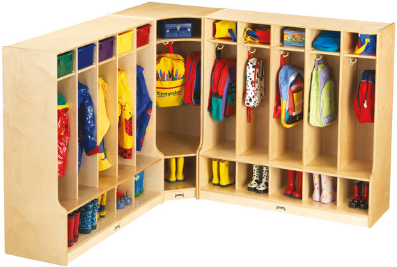 Corner Coat Locker with Step Corner Coat Locker with Step