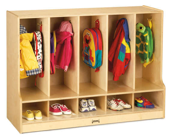 Toddler 5 Section Coat Locker with Step