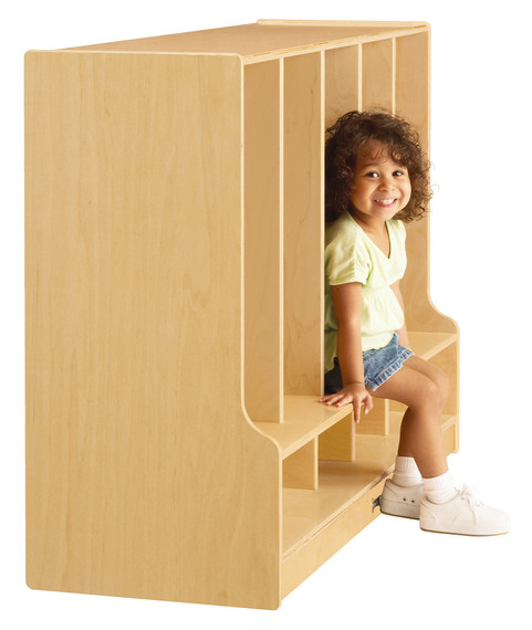 Toddler 5 Section Coat Locker with Step