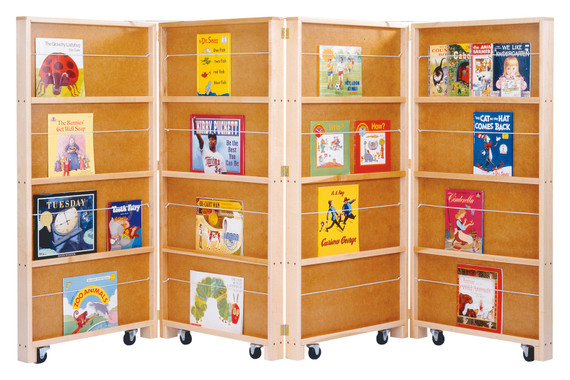 Mobile Library Bookcase - 4 Sections Mobile Library Bookcase - 4 Sections