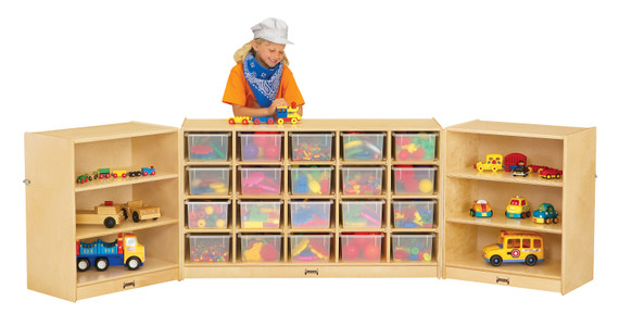 20 Cubbie-Tray Triple Fold-n-Lock - with Clear Trays 20 Cubbie-Tray Triple Fold-n-Lock - with Clear Trays