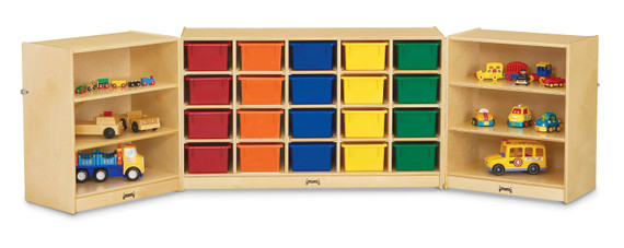 20 Cubbie-Tray Triple Fold-n-Lock - with Clear Trays