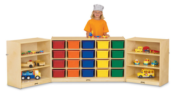 20 Cubbie-Tray Triple Fold-n-Lock - with Clear Trays